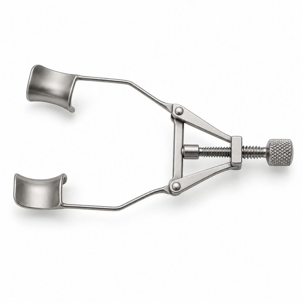 Castroviejo Eye Speculum ophthalmic instrument on white background