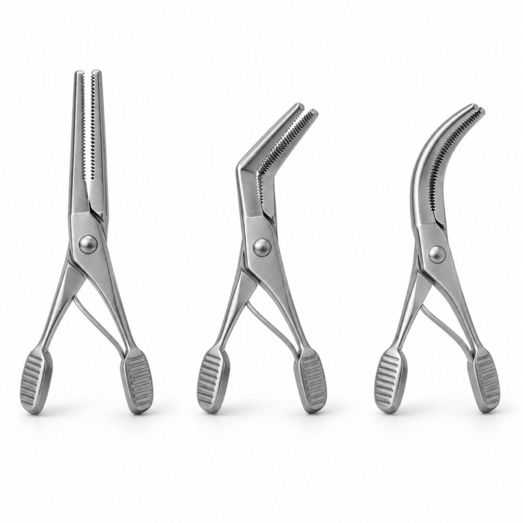 Mini Bulldog Clamps holder kirurgiske instrumenter på hvid baggrund